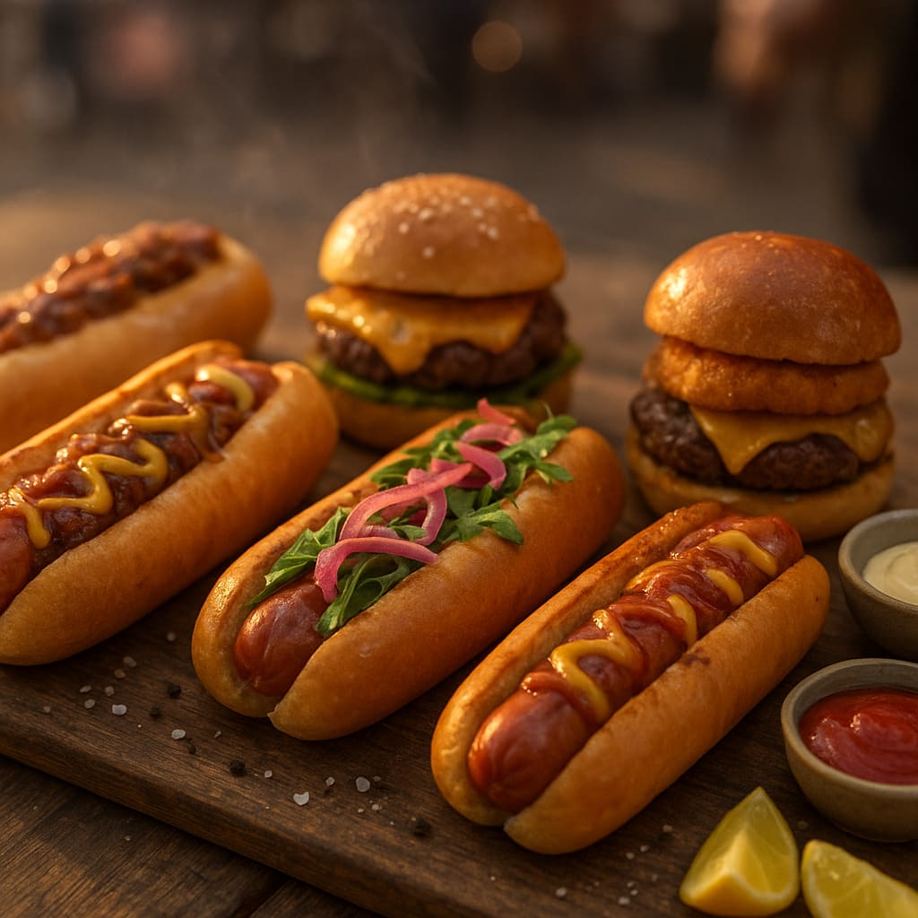 Hot dogs and sliders