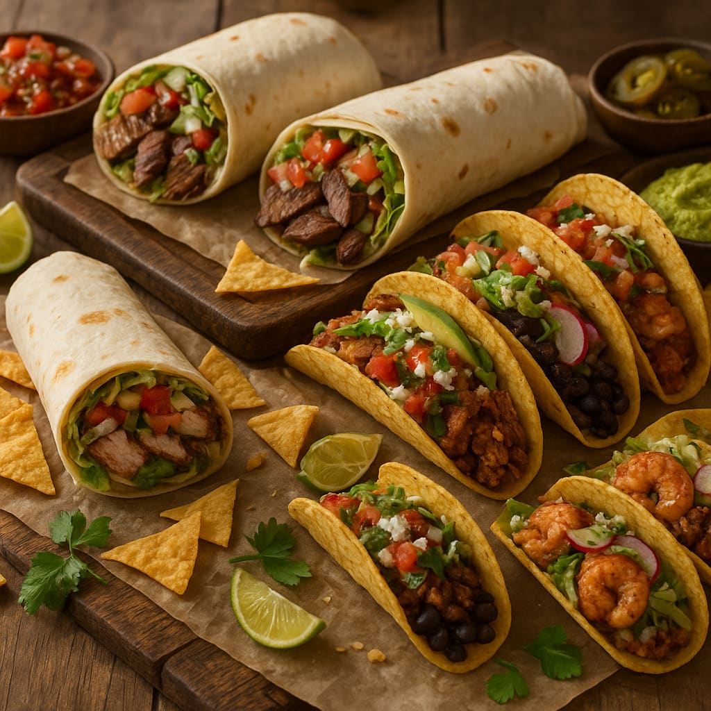Tex-Mex wraps and tacos